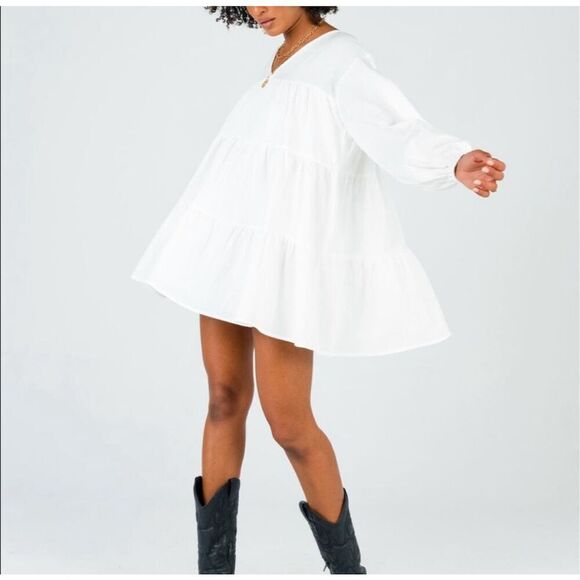 Princess Polly Aries Mini Tiered Dress White - Picture 2 of 12